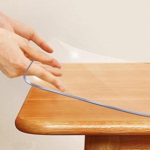 Transparent 14x24 in Small Office Desk Blotter Mat Clear Plastic Table Protector Cover Pad PVC Topper Surface Proection Mat Pad Anti Scratch Table Mat Glass End Table Protector Waterproof Easy Clean