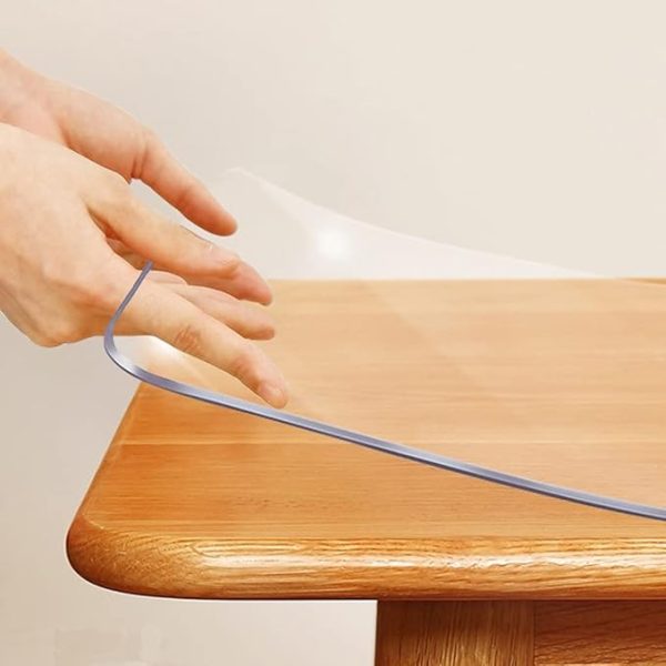 Transparent 14x24 in Small Office Desk Blotter Mat Clear Plastic Table Protector Cover Pad PVC Topper Surface Proection Mat Pad Anti Scratch Table Mat Glass End Table Protector Waterproof Easy Clean