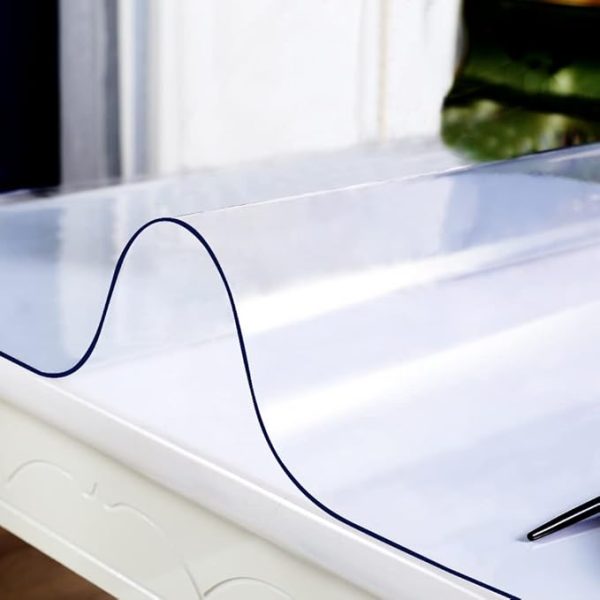 Transparent 14x24 in Small Office Desk Blotter Mat Clear Plastic Table Protector Cover Pad PVC Topper Surface Proection Mat Pad Anti Scratch Table Mat Glass End Table Protector Waterproof Easy Clean - Image 6