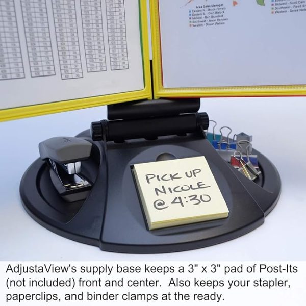 Ultimate Office AdjustaView 10-Pocket Desk Reference Organizer with Supplies Storage Base and EZ-Load Pockets to Hold 20 Sheets of Paper, Includes Fast Find Indexing Tabs (Colored Pockets) - Image 3
